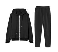 Jogging Femme Ensemble Veste Zippée Survêtement Chic et Elegant Ensemble de Sport Sweat a Capuche Zippé + Jogging Pantalon de Sport pour Automne et Hiver Ensembles 2 pièces Survetement Sportswear