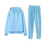 Jogging Femme Ensemble Veste Zippée Survêtement Chic et Elegant Ensemble de Sport Sweat a Capuche Zippé + Jogging Pantalon de Sport pour Automne et Hiver Ensembles 2 pièces Survetement Sportswear