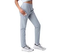 Jogging Femme Lumière Pantalon Sport pour Femmes Freizeithose Taille Elastique Bas de Pantalons Sport Yoga UPF50+ avec 3 Poches Rhino Gris S