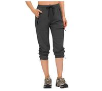Jogging Femme Pantalons De Randonnée Femme Pantalon Léger Cargo Taille Haute Sport Randonnee Convertible Short Bas Polaires Resserré Cheville Detente Travail Chantier Elastique Trekking Pluie Ete 2XL