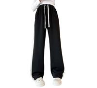 Jogging Fille Large, Pantalon décontracté pour filles, jambes droites, coupe ample, style jogging, idéal pour les grandes enfants et les jeunes,parfait pour les activités de plein air et le streetwear