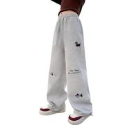 Jogging Fille, Pantalon de Jogging décontracté pour Filles, Taille élastique, Coupe Ample, Jambes Larges, idéal pour Les Jeux en extérieur et Le Quotidien. Tissu Doux et Confortable.