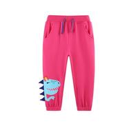Jogging Fille - Pantalons pour Filles avec Dinosaure Joggings Décontractés Doux et Confortables Vêtements de Jeu Extensibles Idéaux Jeunes Enfants