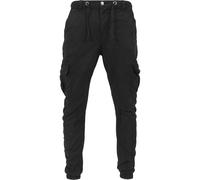 Pantalon de Jogging Cargo, Pantalon de sport 100% Coton Jersey, Chevilles élastiquées, Cordon à la Taille