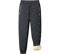 Jogging Hiver Homme Large Bas Jogging, Pantalons De Randonnée Homme Oversize l'hiver Doublé Polaire Doux Thermique Chaud Coton Confortable avec Poches Respirant Taille Elastique Casual