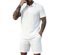 Jogging Homme Ensemble- Ensemble Deux PièCes DéContracté Et Respirant D'éTé Chemise à Manches Courtes Et Short Confortable Et LéGer IdéAl Par Temps Chaud