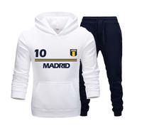 Jogging Homme Football - Style Madrid - Blanc Et Bleu Marine (Taille M,Couleur Blanc)