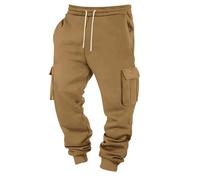 Jogging Homme Large Pantalon Baggy Elastique Sweatpants Pantalon Cargo avec Cordon Coulissant Pantalons de Randonnée de Randonnée Mode Homme Chameau XL
