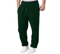 Jogging Homme Pantalon Baggy Cargo Sweatpants Mode Sport Survêtement Taille Élastique Large Workout Training Chaud Poches Automne Hiver Doublé Polaire Coton Fitness Gym Pants,Vert,3XL