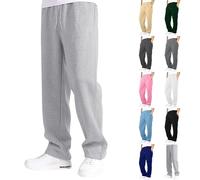 Jogging Homme Pantalon Baggy Sweatpants Mode Sport Pantalon de Survêtement Molleton Chaud Large Pants Workout Training Jogger Pantalons Poches Automne Hiver 2025 Gris M