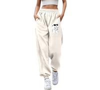 Jogging Large Femme Grande Taille, Costume Halloween Adulte Pantalon Jogging Large Taille Haute Pantalon De Détente Imprimé Halloween Sweatpants Pants Baggy Décontracté Confortable avec Poches