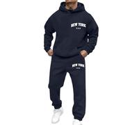 Jogging Large Homme,Ensemble Homme Sport,Tenue Deux pièces décontractée à Motif Lettres pour Homme contemporaine et Confort Tout Long de la journée idéale en Style Urbain (Navy, XXL)