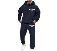Jogging Large Homme,VêTements pour Hommes,Tenue Deux pièces imprimé Design élégant pour Un à la Fois décontracté et Formel Parfait pour Les Occasions Quotidiennes et de Loisirs (Navy, XL)