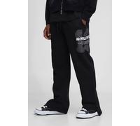 Jogging large universitaire fendu homme - noir - M, noir