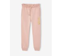 Jogging molleton fille détail motif love irisé rose 4A