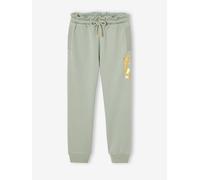 Jogging molleton fille détail motif love irisé vert sauge 12A