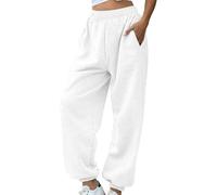 Jogging Polaire Femme - Pantalon Randonnée Femme Bottoms avec Deux Poches Pantalons Taille Haute Pant Couleur Pure Pants Décontracté Sarouel Automne Pant Extérieur Pants Sportif Pantalons