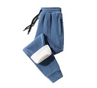 Jogging Polaire Homme Elastique Bas De Survêtement, Pantalons Homme l'hiver Doublé Polaire Coton Ample Thermique Chaud Confortable Doux avec Poches Taille Elastique Respirant Sportwear