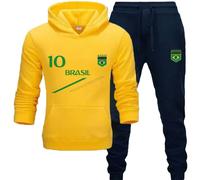 Jogging Survêtement Brésil Enfant (Taille 9/11 Ans,Couleur Jaune)