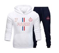 Jogging survêtement de football - PARIS - Blanc - Manches longues - Respirant - Enfant 5-6 ans