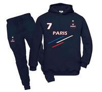 Jogging survêtement enfant - Paris - rayures bleues - manches longues - respirant 7-8 ans