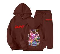 Jogging Survêtement Ensemble 2 Pièces Kpop Demons Hunters Merch pour Fille 2-14 Ans Imprimés K-Pop Demon Hunter Pull à Manches Longues Kpop Witch Hauts Décontractés Demon Hoodie