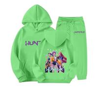 Jogging Survêtement Ensemble 2 Pièces Kpop Demons Hunters Merch pour Fille 2-14 Ans Imprimés K-Pop Demon Hunter Pull à Manches Longues Kpop Witch Hauts Décontractés Demon Hoodie