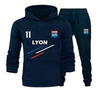 Jogging survêtement Lyon à rayures homme - - Bleu XL