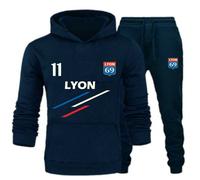 Jogging Survêtement Lyon À Rayures Homme (Taille Xxl,Couleur Bleu)