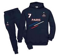 Jogging Survêtement Paris Rayures Enfant Bleu Marine (Taille 3/4 Ans,Couleur Bleu)