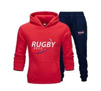 Jogging Survêtement Rugby Homme Rouge (Taille S,Couleur Rouge)