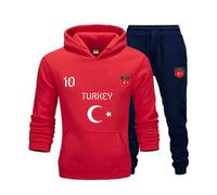 Jogging Survêtement Turquie Enfant (Taille 5/6 Ans,Couleur Rouge)