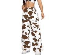 Jogging Taille Haute Large Chic Jogpant Couture Troué Jaune VTT Grosses Paillettes Musculation Decontracte Complet Salle Boyfit Fourre Bottes 1m60 Différent Hauts