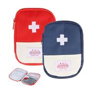 Jognee Lot de 2 petits sacs de premiers secours vides - Petit sac à médicaments pour les déplacements - Mini trousse de premiers secours vide - Sac à pharmacie de voyage étanche, Bleu et rouge.,