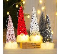 Jognee Lot de 4 figurines de lutin de Noël LED - Père Noël Santa Gnome - Décoration de Noël dans le salon et la chambre à coucher - Cadeaux pour enfants