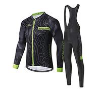 JOGVELO Cyclisme Maillot Homme, Maillot Manches Longues + Pantalons 3D Coussin Cyclisme Respirant Réfléchissant pour Homme, M