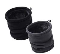 JOGVELO Thermique Tour de Cou Multifonctionnel Masque Neck Warmer Unisexe - Toison Windstopper de Hiver Moto Running Cycling Ski Snowboard (Noir&Gris)