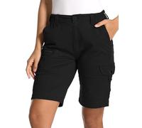 Jogwits Shorts Cargo Randonnée Femme, Shorts Légers Taille Élastique Mi-Longue, Pantalon Court Polyvalent Multi-Poches pour Été et Plein Air