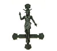 Joh. Vogler GmbH Baphomet am Petruskreuz zum hängen 30 cm Sensenmann Gothic Totenschädel Figur Kreuz