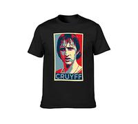 Johan Cruyff Men's T-Shirt Graphic Unisex Black Top Shirt 3XL