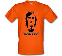 Johan Cruyff T-shirt rétro en coton épais Motif maître du football - Orange - XXL