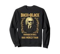 Johann Sebastian Bach in Black, Compositeur de Musique Classique Sweatshirt