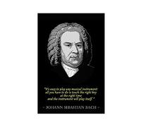 Johann Sebastian Bach Poster sur toile avec citation de motivation pour salon, chambre à coucher, sans cadre : 30 x 45 cm