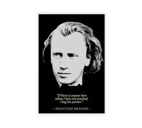 Johannes Brahms Poster classique sur toile avec citation motivante pour décoration de chambre à coucher, bureau, chambre, cadeau (50 x 75 cm)