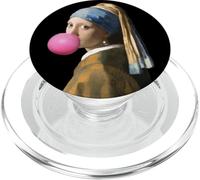 Johannes Vermeer - Boucles d'oreilles Fille avec Perle et Gomme à Bulles PopSockets PopGrip pour MagSafe