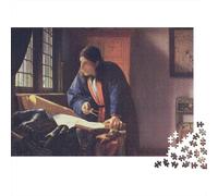 Johannes Vermeer Puzzle Tableaux célèbres du Monde 1000 Pcs, Art Puzzle Impossible, Puzzles en Bois Peinture Kit Bricolage Relax Casse-tête Jeux, pour Adolescents Et Adultes Cadeaux