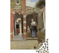 Johannes Vermeer Puzzle, Tableaux célèbres du Monde Puzzle Impossible, Cadeau Intéressants, 1000 Pièces Casse-tête en Bois, Adultes Et Adolescent, Puzzles Peinture De Qualité Supérieure