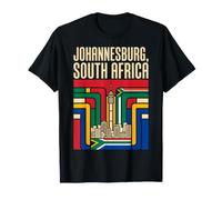 Johannesburg Drapeau Afrique du Sud Skyline Vintage Art T-Shirt
