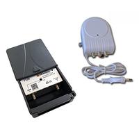 Johansson Kit Préamplificateur d’Antenne TV pour TNT Et TNT HD avec Filtre 4G/LTE Actif Et avec Alimentation. Kit Pré-Amplificateur UHF 15 à 35 DB + Alimentation