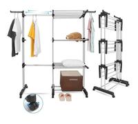 Johgee Étendoir Linge Intérieur sur 3 Niveau, Séchoir à Linge Extensible Réglable, Tancarville Grand Capacité 178 x 170 x [11]